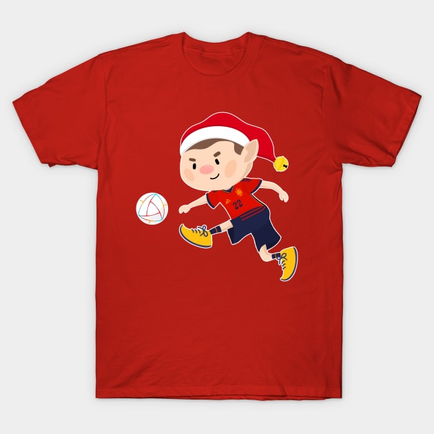 Spain football Christmas elf. Football World Cup soccer T-Shirt T-Shirt by abtchlr